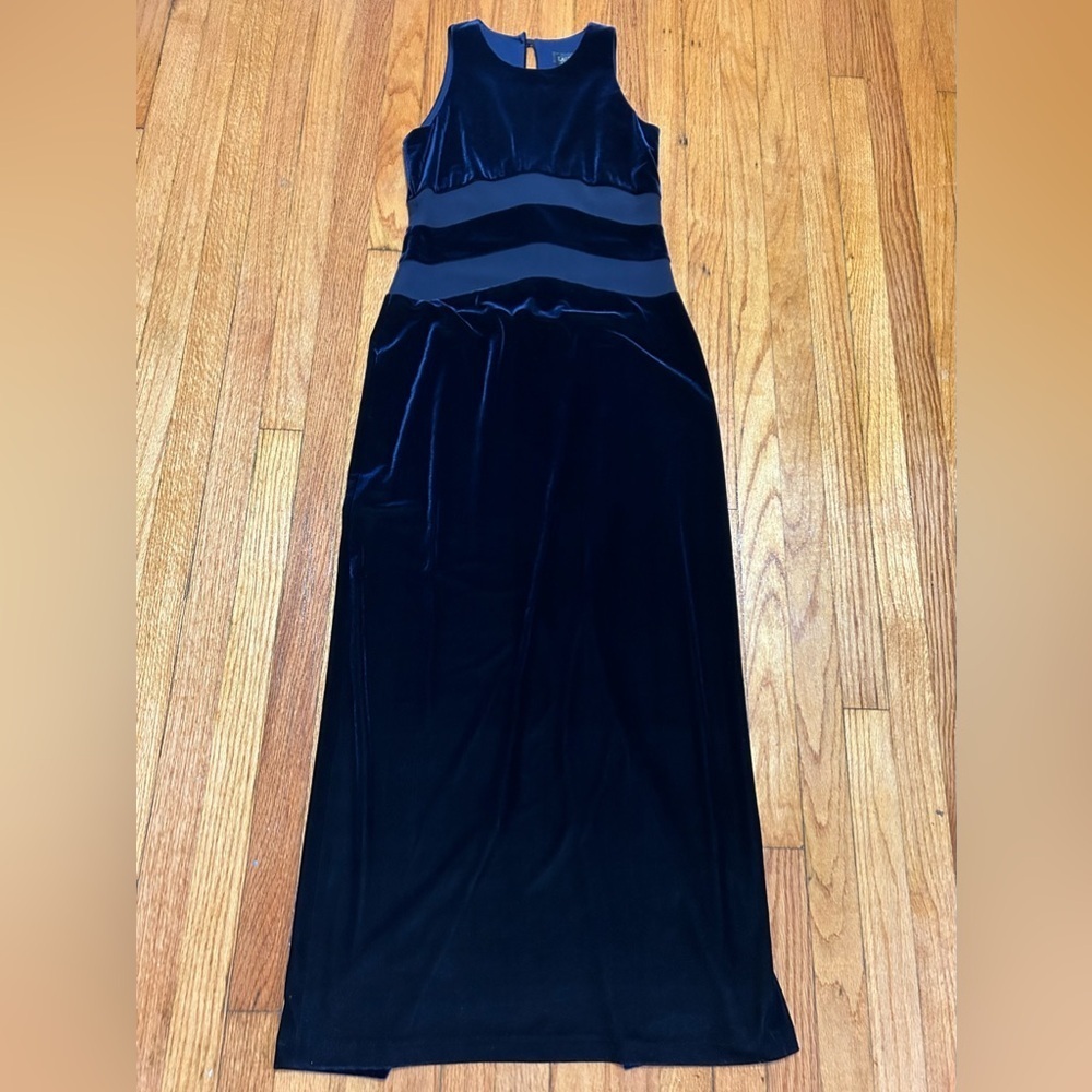 LAUNDRY By Sheli Segal Vintage 90s Velour Vampire Queen Goth Gown Size 10 - Picture 1 of 14